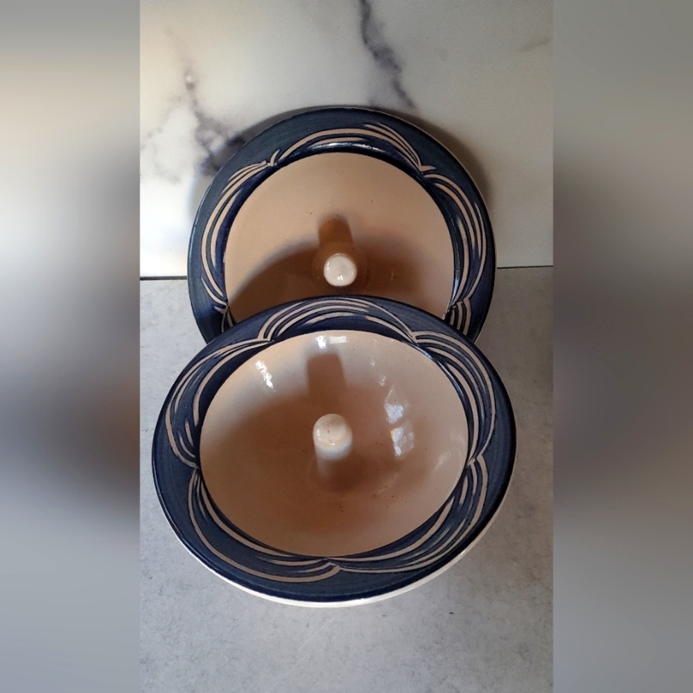 Vintage ceramic apple bakers from Paris, Maine